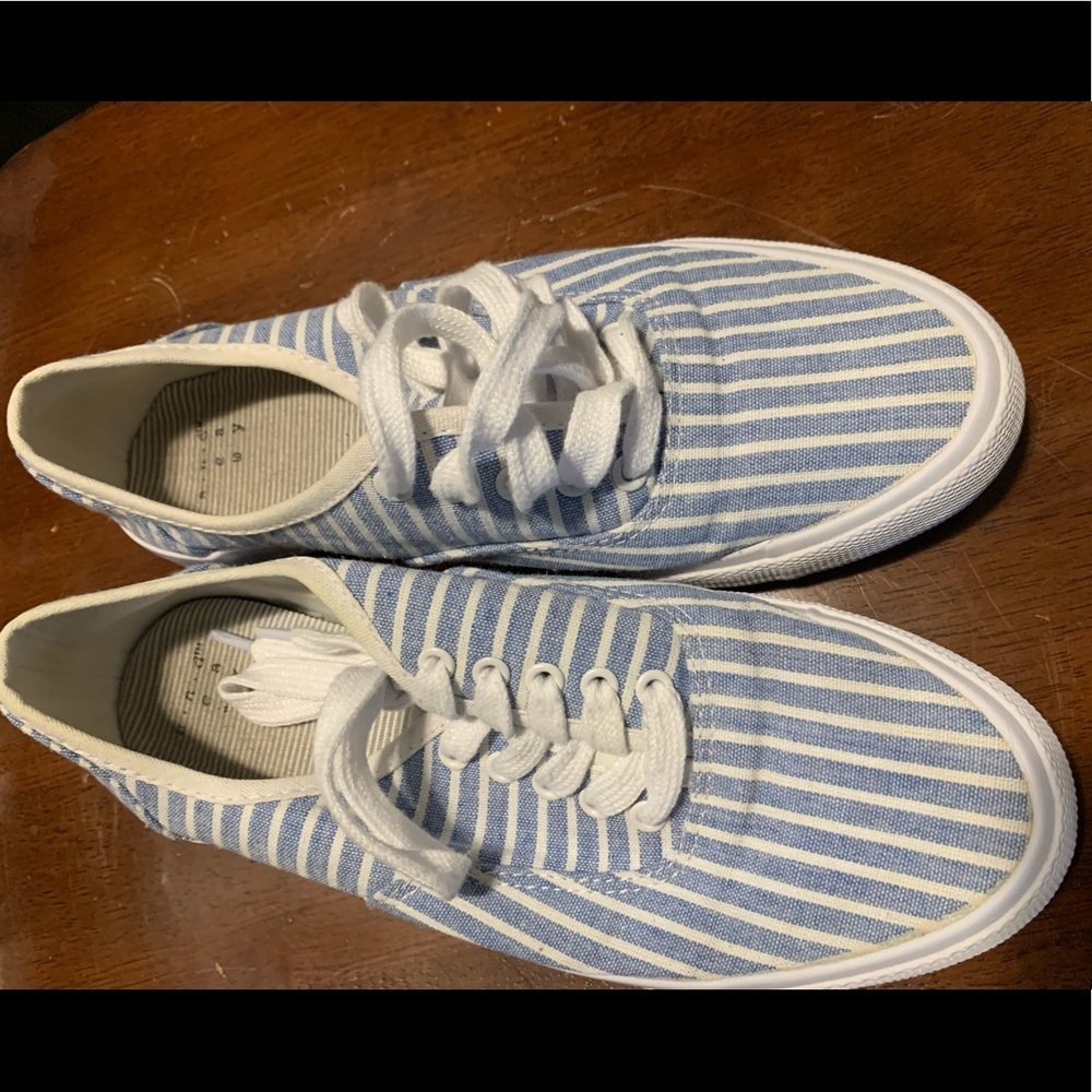 A New Day blue & white striped canvas sneakers